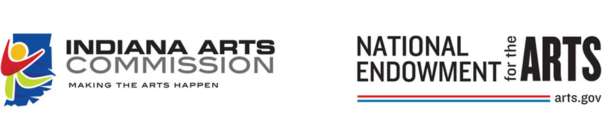 Indiana Arts Commission and the National Endowment for the Arts logos.